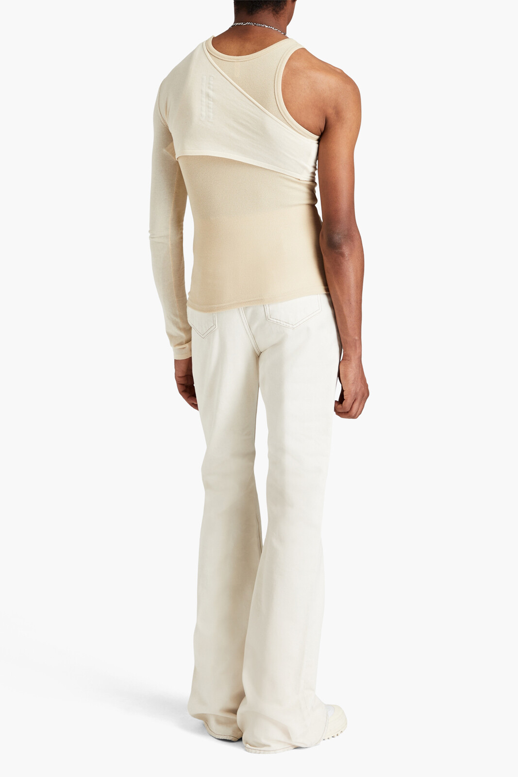 RRP€700 RICK OWENS FOG Half Ziggy Top Size M One Shoulder