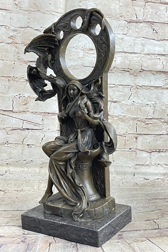 Art Nouveau Mythical Dragon Girl Lady Museum Quality Artwork Sculpture Decor