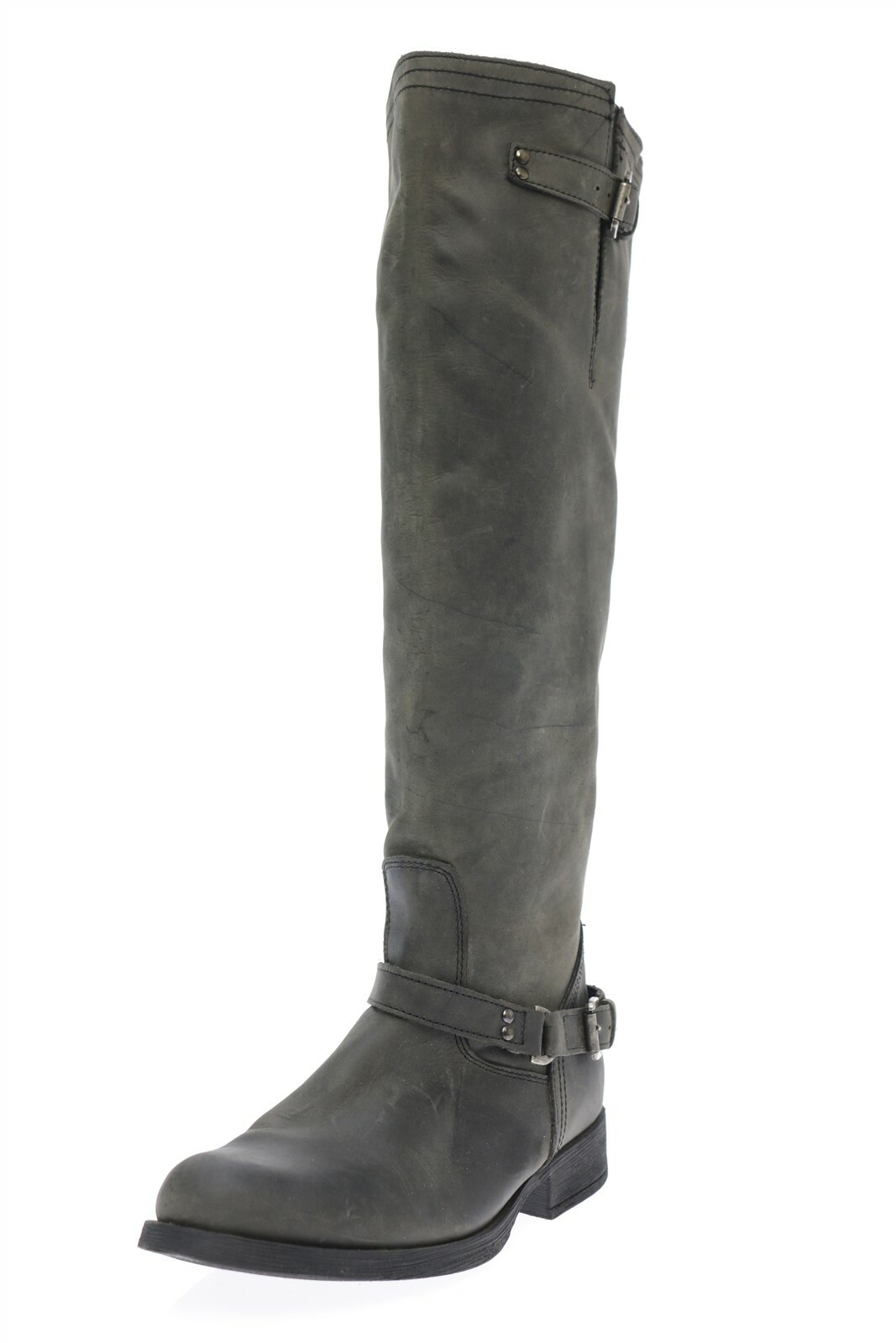 Womens Steve Madden 'Rod' Rusty Gray Leather Knee High Tall Boots Size 5.5 $160 | eBay