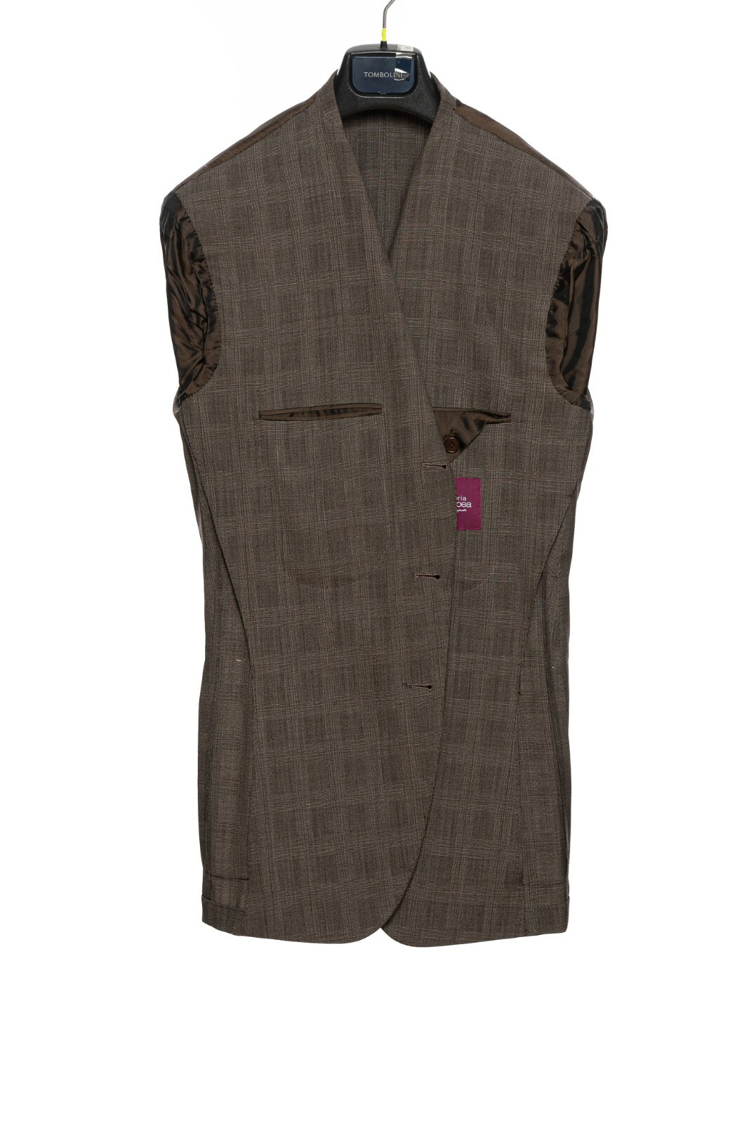 Pre-owned Sartoria Partenopea Napoli Dove Grey Check Wool 130's Jacket 40 Us / 50 Eu 7r