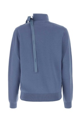 Pre-owned Fendi Air Force Blue Stretch Wool Blend Sweater In Perfect