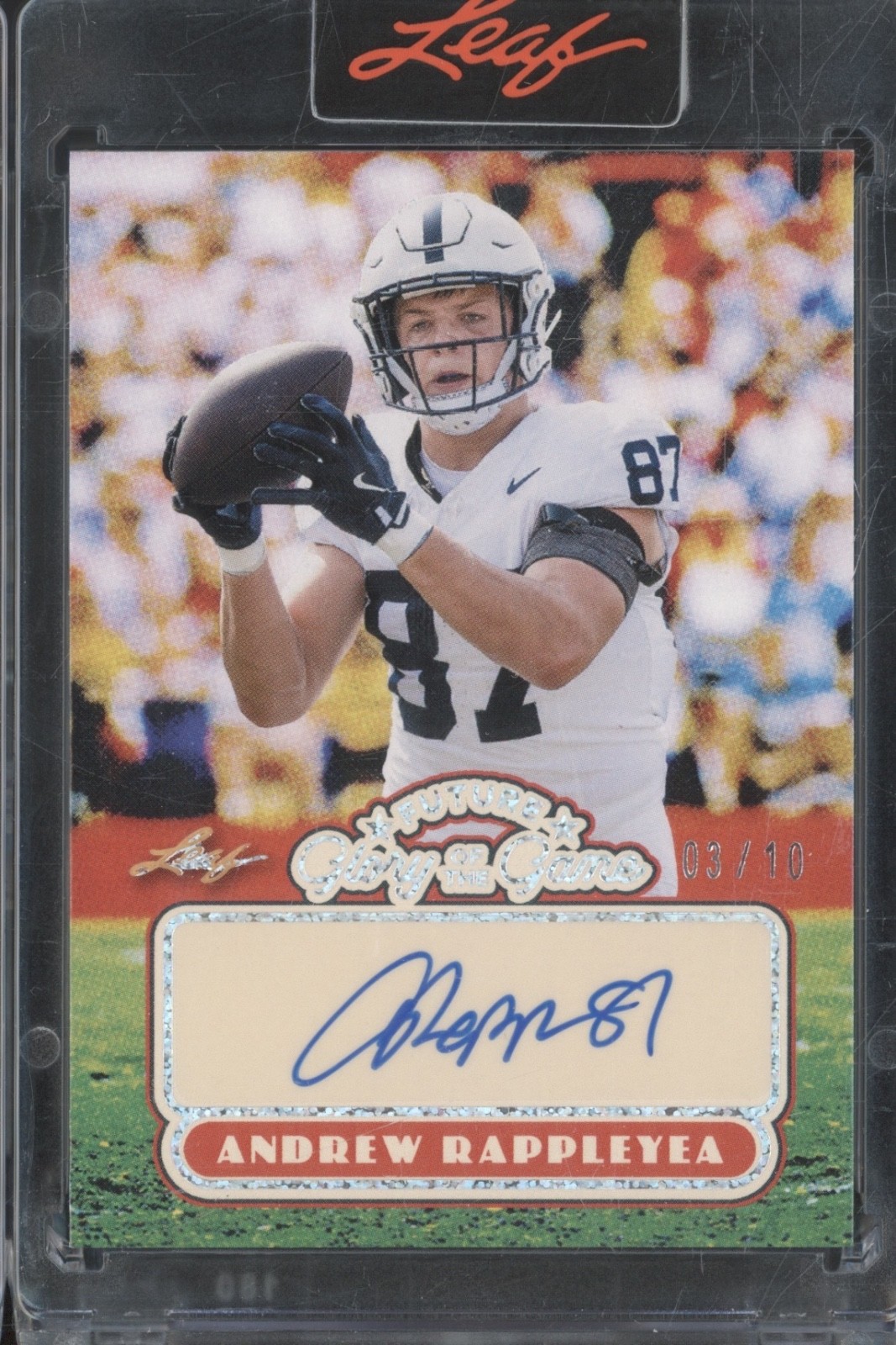 2025 Leaf Future Glory Of The Game Silver Sparkle Andrew Rappleyea Auto RC 3/10