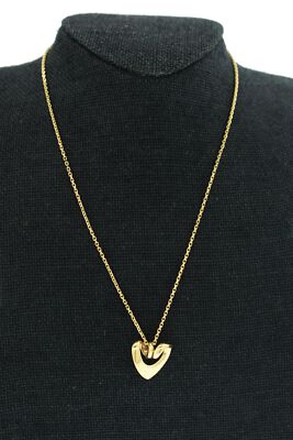 2001 Georg Jensen Regitze Overgaard Denmark 18K Gold Loop Heart Necklace 17.75''