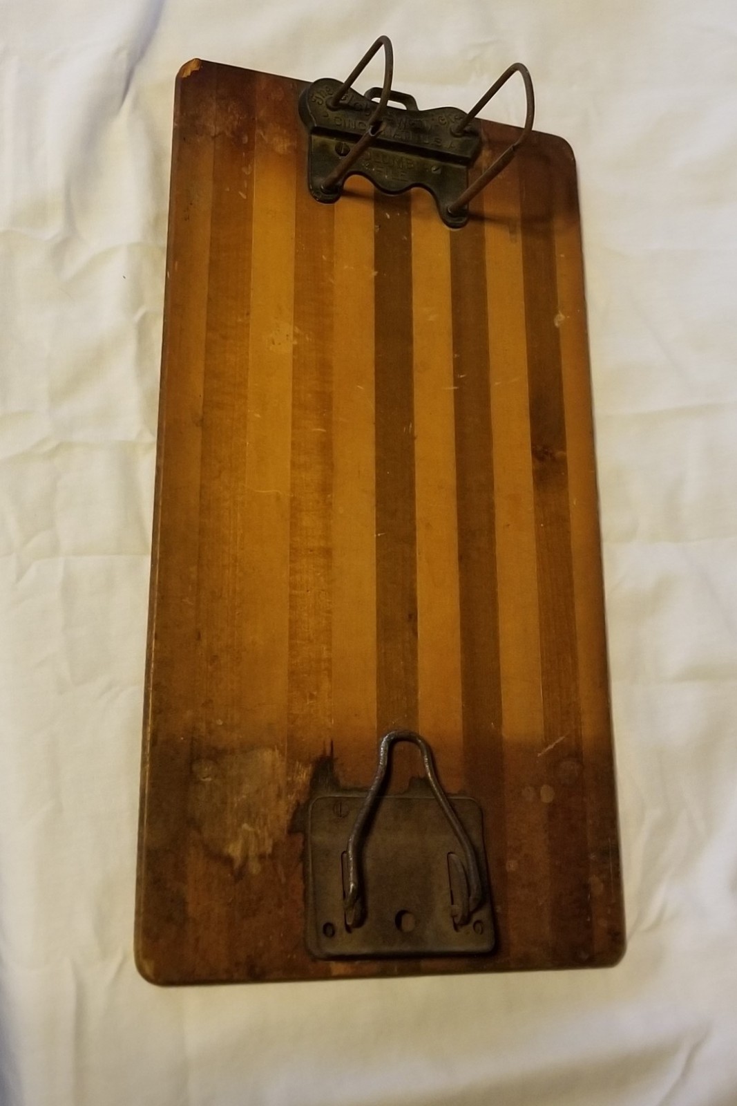 Vintage Globe Wernicke Columbia File Wood Clipboard with Hole Punch - Rare