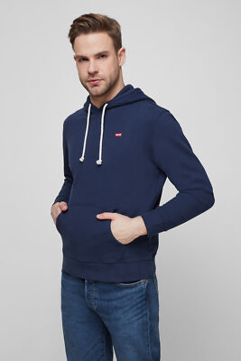 

Levis New Original Lifestyle Hoodie Mens Navy Casual Sportswear Sweatshirt Top, Синий