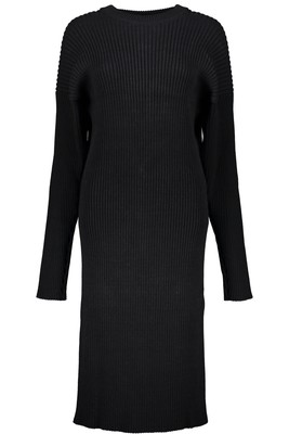 Pre-owned Bottega Veneta Ribbed Knit Dress In Black