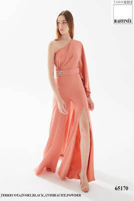 Pre-owned Tarik Ediz 65170 Evening Dress Lowest Price Guarantee Authentic In Anthracite