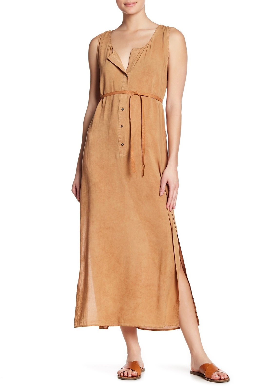 THML Lace Back Maxi Dress Women's Sz. Large (Brown) 151781