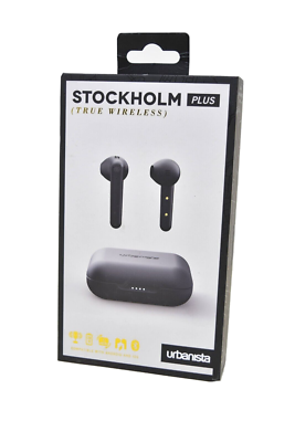 Urbanista Stockholm Plus True Wireless Bluetooth Earphones Earbuds Black NEW