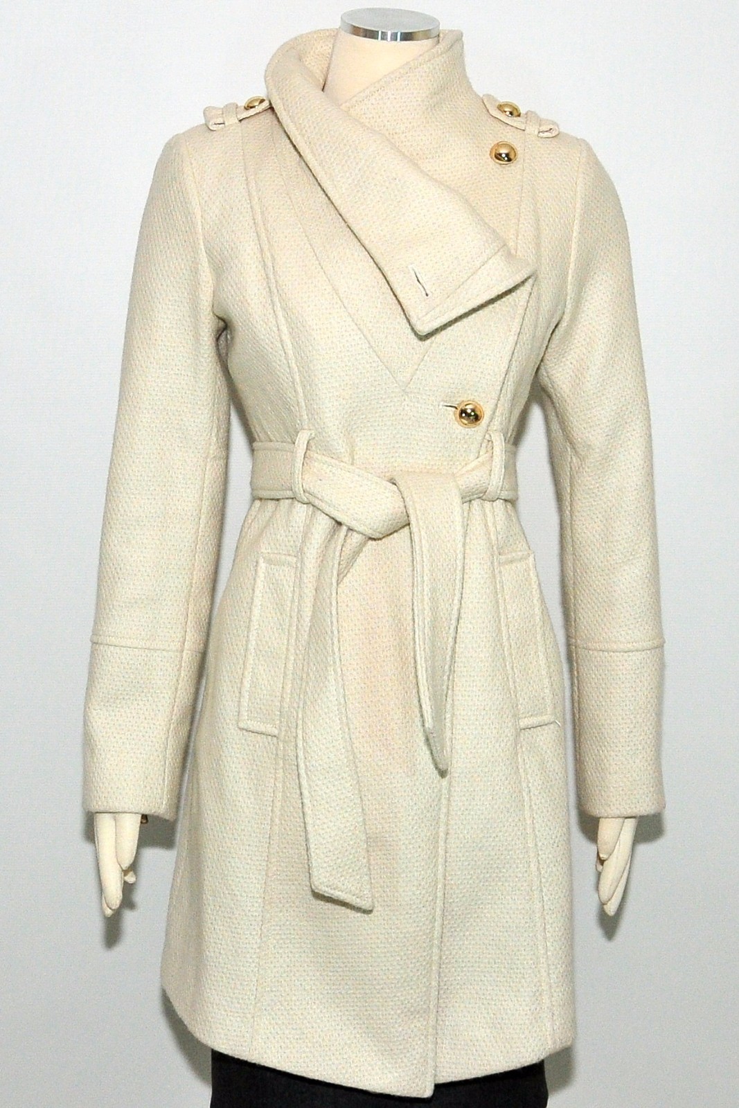 guess asymmetrical wrap coat