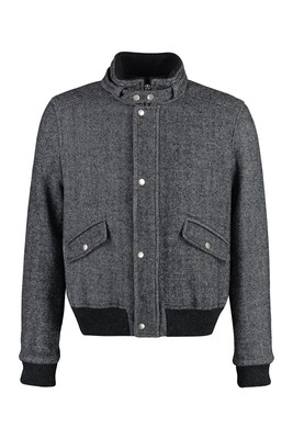 Pre-owned Isabel Marant Peter Wool Bomber Jacket In Gray