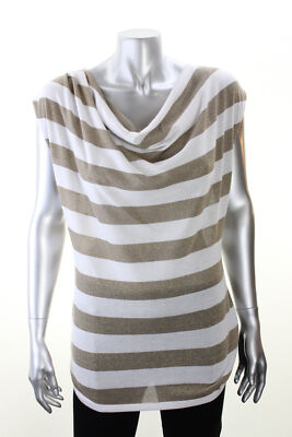 

Inc International Concepts Золотистый полосатый топ с воротником-хомутом цвета металлик, Золотой