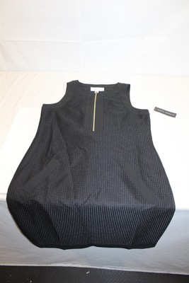  Dress Sleeveless Zip Front Sheath Dress, Black, Size 6 Women's