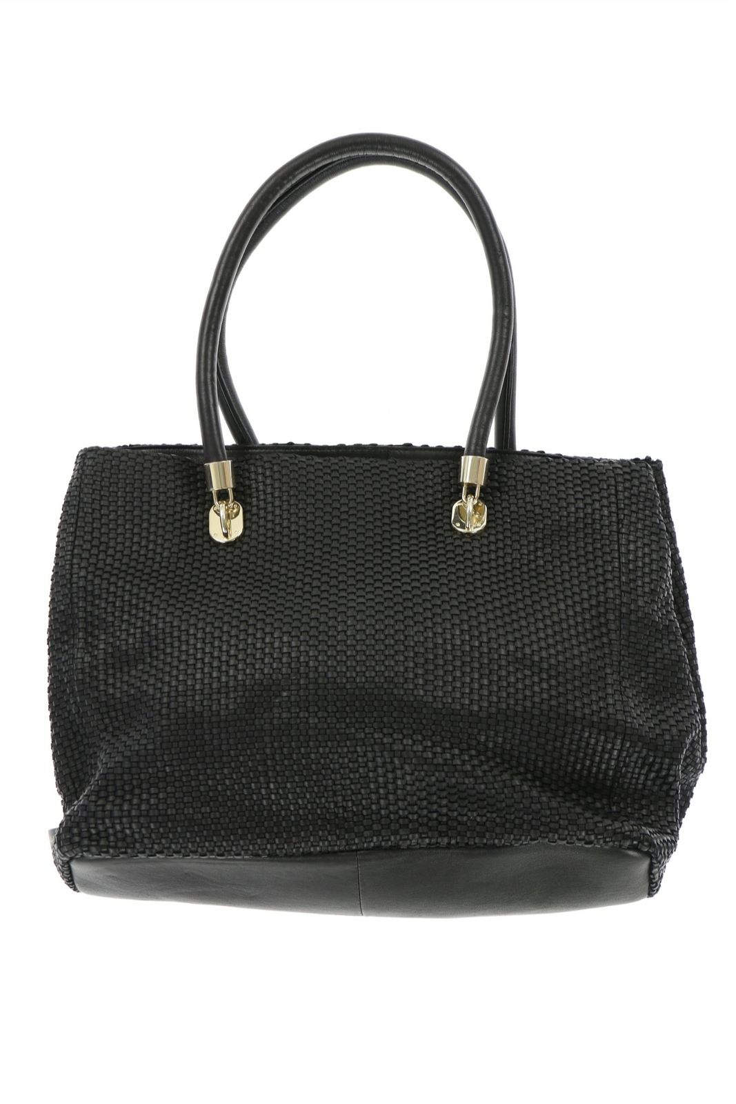 Cole Haan 243401 Womens Casual Leather Tote Bag Solid Black Size 14x11x6