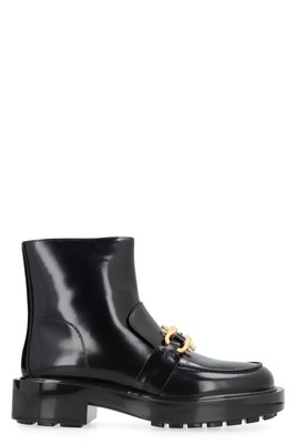 Pre-owned Bottega Veneta Monsieur Leather Ankle Boots In Black