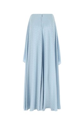Pre-owned Fendi Light-blue Silk Pant 40 Fr In F1h3f