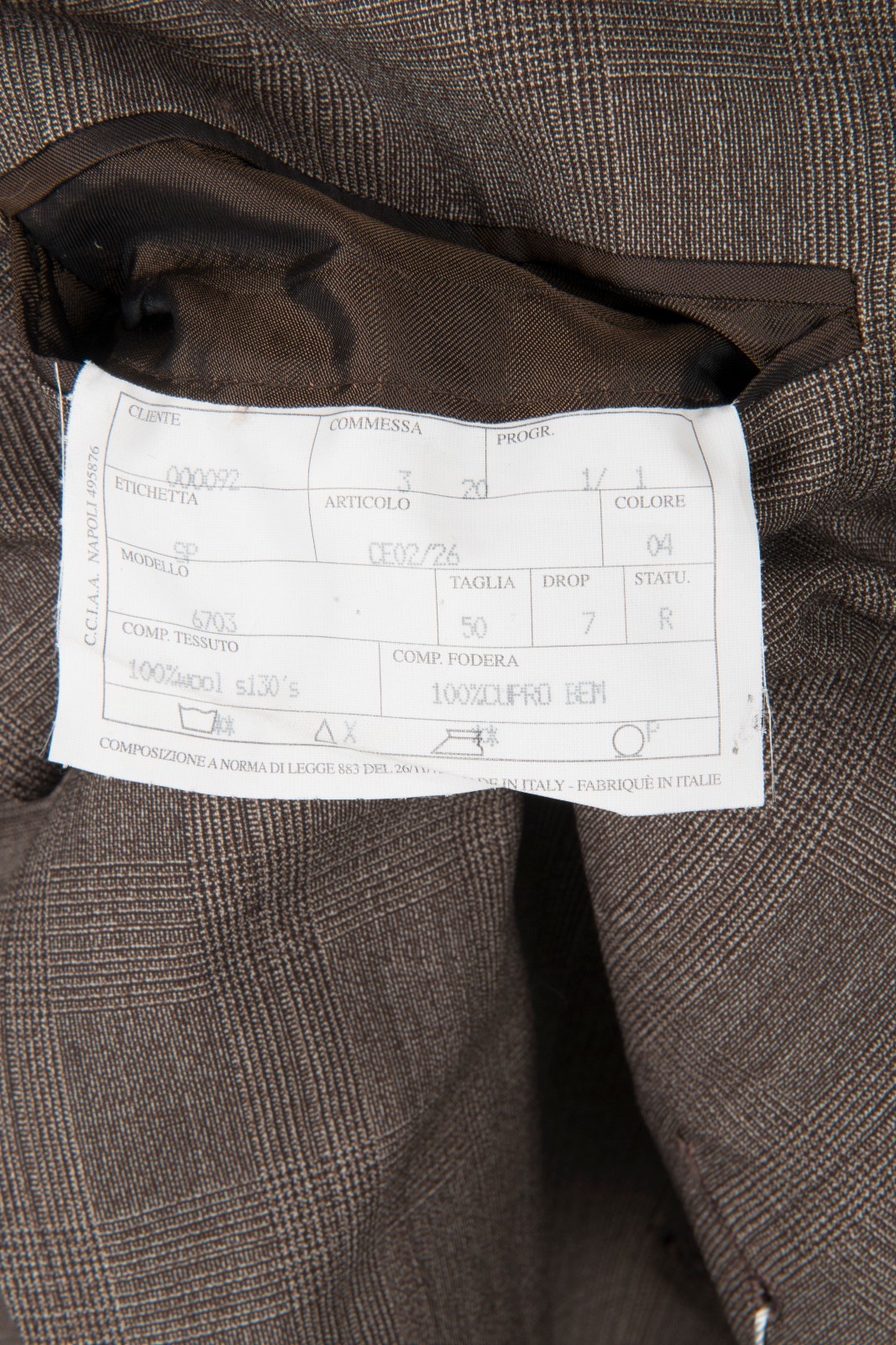 Pre-owned Sartoria Partenopea Napoli Dove Grey Check Wool 130's Jacket 40 Us / 50 Eu 7r