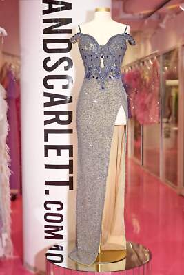 Pre-owned Scarlett Portia &  Ps24865c Evening Dress Lowest Price Guarantee Authentic In Nud/bl