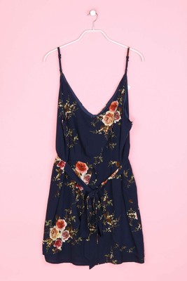 YOINS Kleid Sommer Layer Look Blumen Print XXL dunkelblau NEU