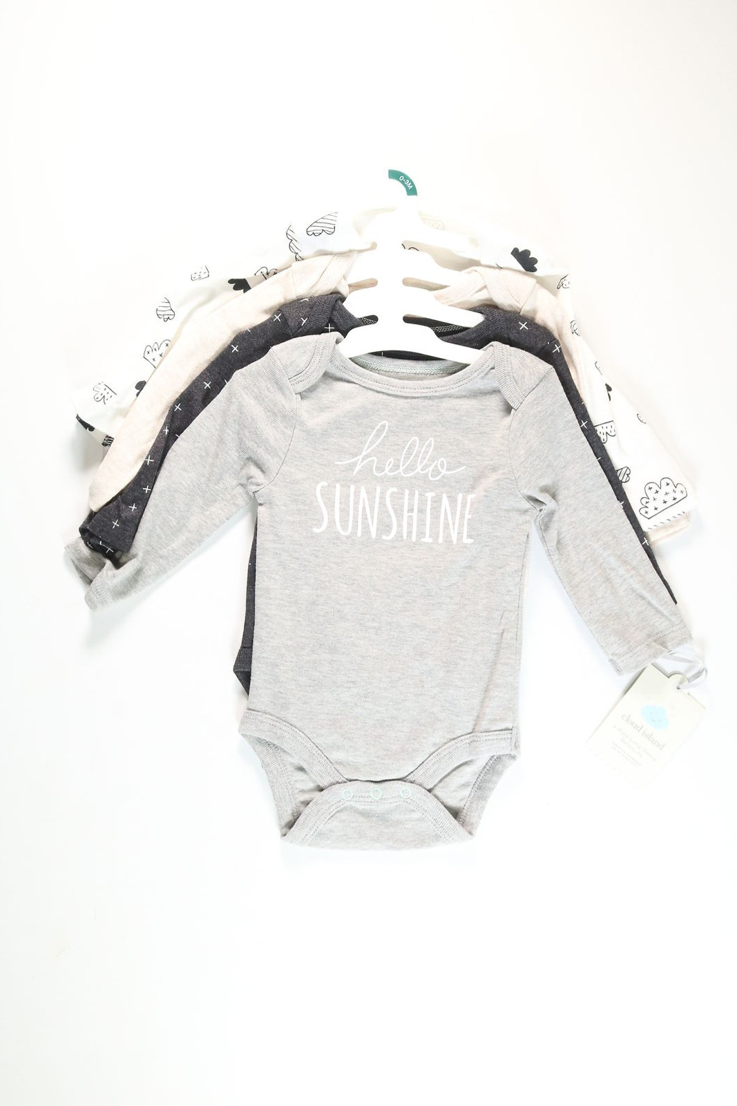 Baby Cloud Island Multicolor One Piece 0-3M 4 pcs