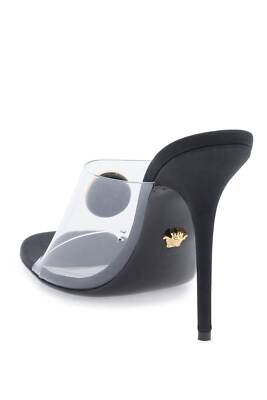 Pre-owned Versace 'vagabond' Sandals In Black Polyvinyl Chloride 36 It In Tranparente/nero/oro