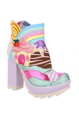 IRREGULAR CHOICE IRREGULAR CHOICE HEELS SPRINKLE TOWN PURPLE BLUE MULTI SWEETS CANDY WOMENS SHOES