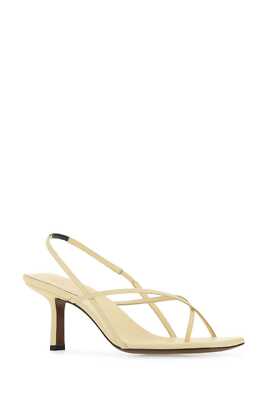 Pre-owned Neous Cream Leather Shamali Sandals In White