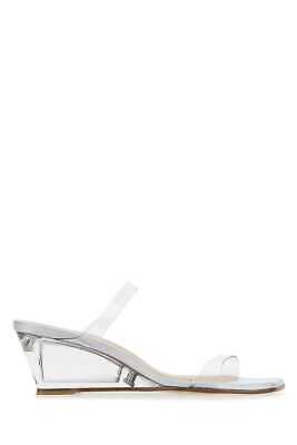 Pre-owned Stuart Weitzman Transparent Pvc Lucite Aleena Mules 36 It In Clear