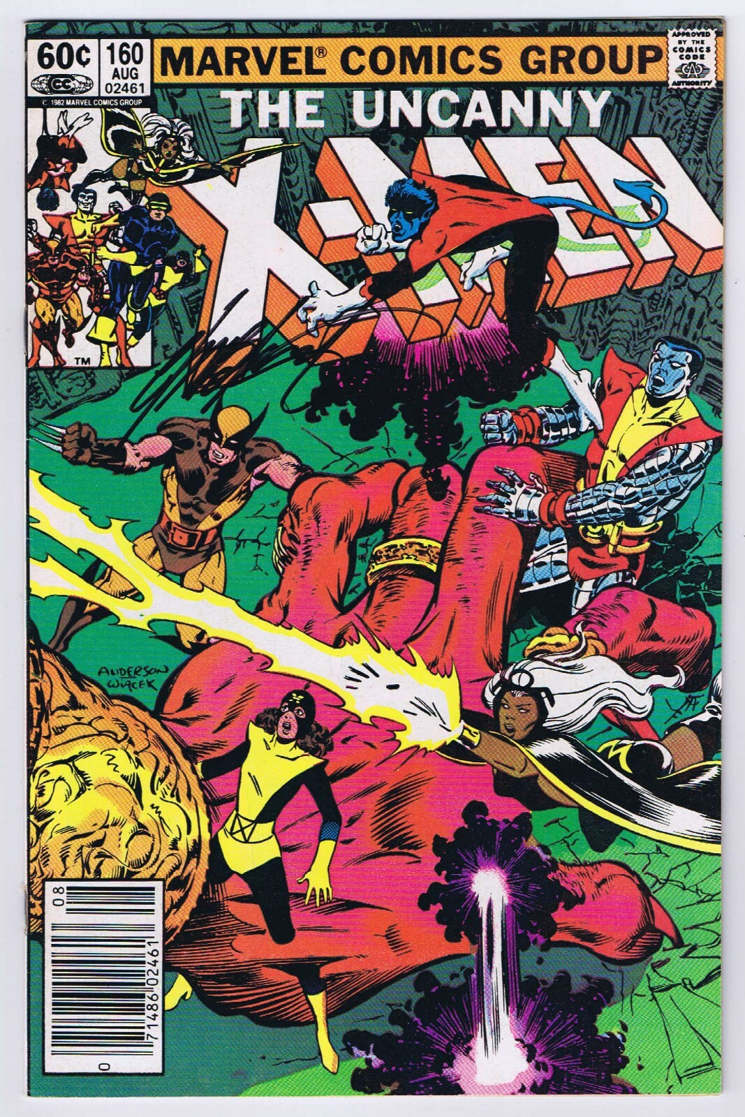 Uncanny X-Men #160 Newsstand VF Signed w/COA Chris Claremont