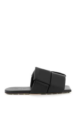 Pre-owned Bottega Veneta Slides -flat Patch- Man Sz.10 Eur.43 741350vbsd0 Black