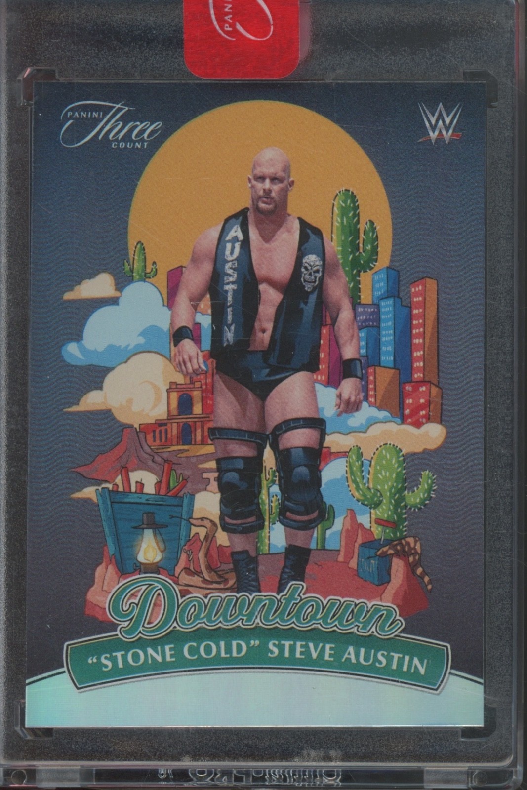 2024 Panini Three Count WWE Downtown #15 "Stone Cold" Steve Austin SP Case Hit