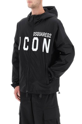 Pre-owned Dsquared2 Be Icon Windbreaker Jacket In Black