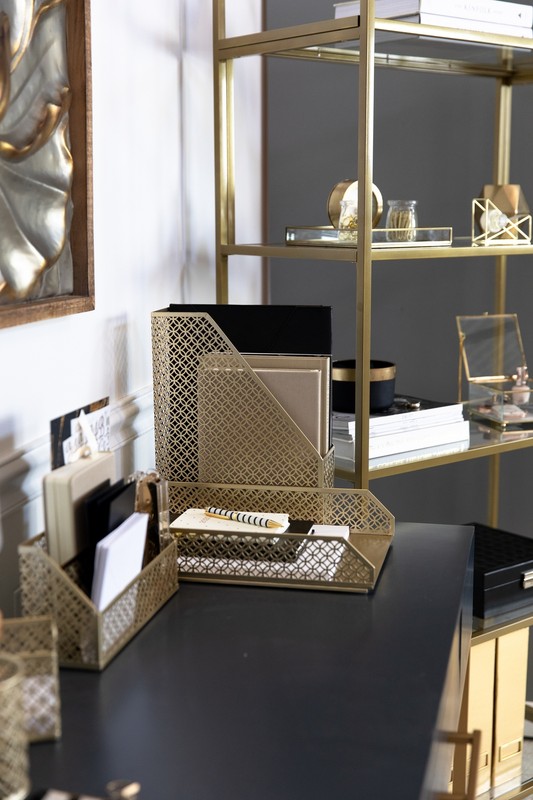 Blu Monaco Gold 5 Piece Cute Desk Organizer Set Cute Office Desk
