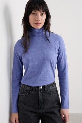 Seasalt Women's Regular Landing Roll Neck Top Bilberry