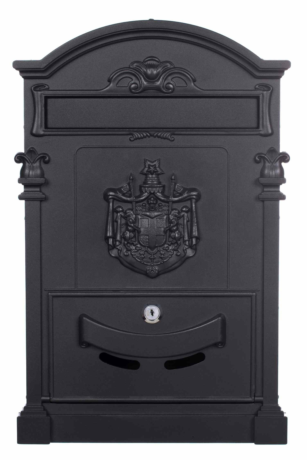 Antiker Briefkasten LB-001-Long Schwarz Wandbriefkasten, Briefkasten, Englisch