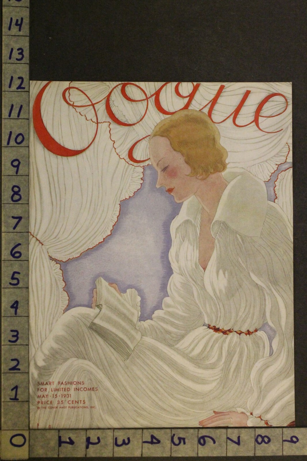VOGUE 1931年3月号 1931 ORIGINAL VINTAGE VOGUE COVER ART LEPAPE DECO FASHION