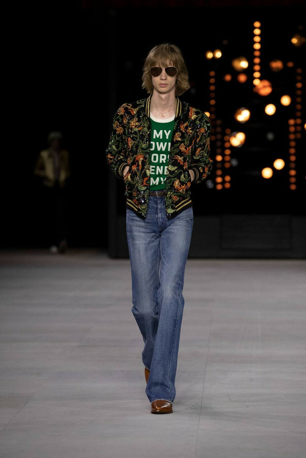 Pre-owned Celine 20900$ Sequins Embroidered Teddy Jacket In Multicolor