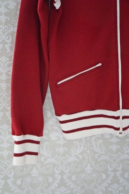 Vintage 1970s Retro + Stripe Knit Track Jacket