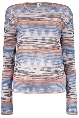 Pre-owned Missoni M  Long Sleeve Crew-neck Sweater In Blue
