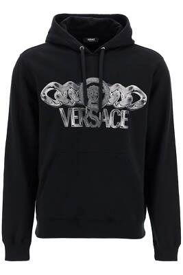 パーカー・フーディ VERSACE Black cotton sweatshirt (10187941A13526 2B510) Medusa On Chain' hoodie VERSACE Men Tg. M 10187941A13526