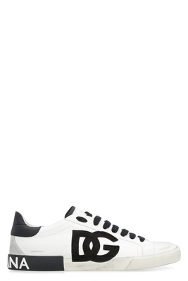 Pre-owned Dolce & Gabbana Portofino Leather Low-top Sneakers In White