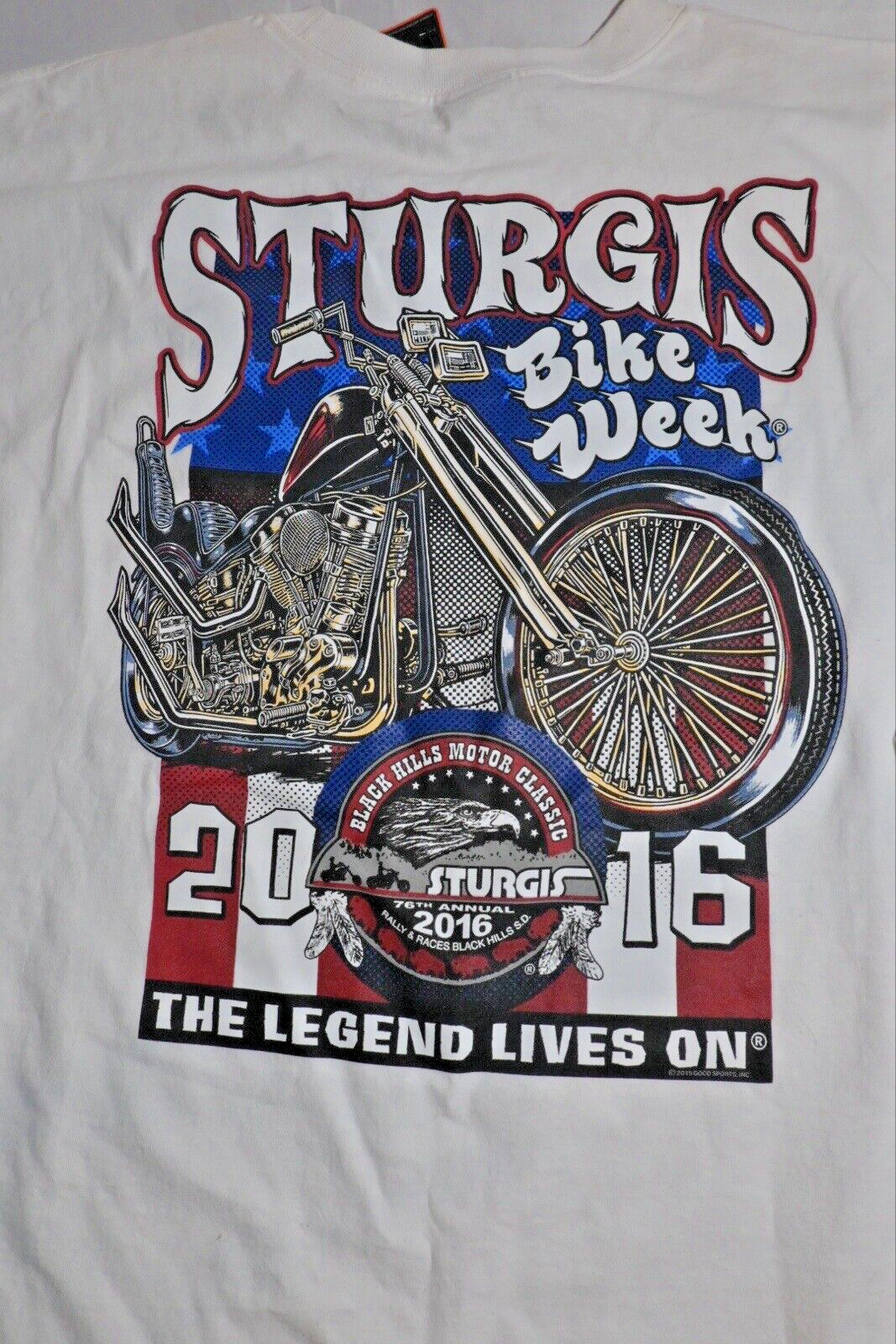 Hot Leathers Official Sturgis 2016 Bike Week Long Sleeve T-Shirt, Men's 3XL, NWT