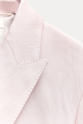 Pre-owned Zara Women Set Double Breasted Blazer + Straight Cut Pants Pink 2406/235+2405/23