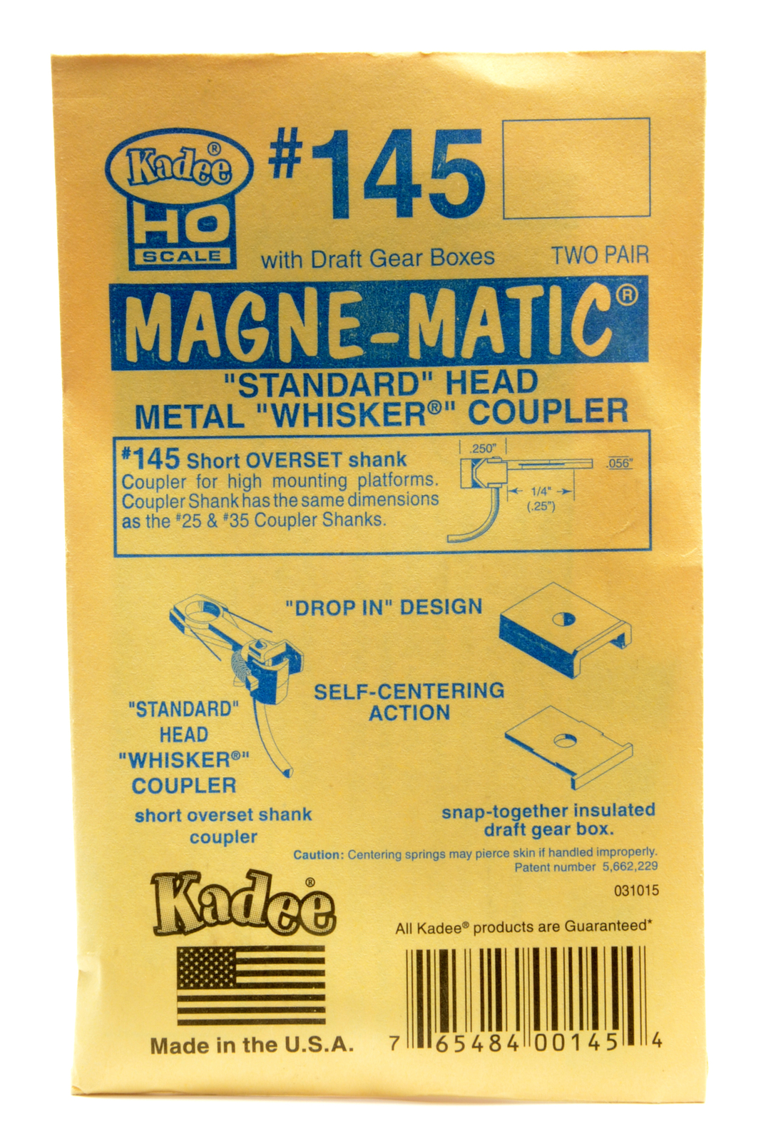 Kadee • 145 • Kupplung #145 • Standard Whisker Short Overset • 4 Stück