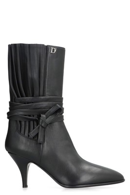 Pre-owned Dsquared2 Leather Ankle Boots In Black