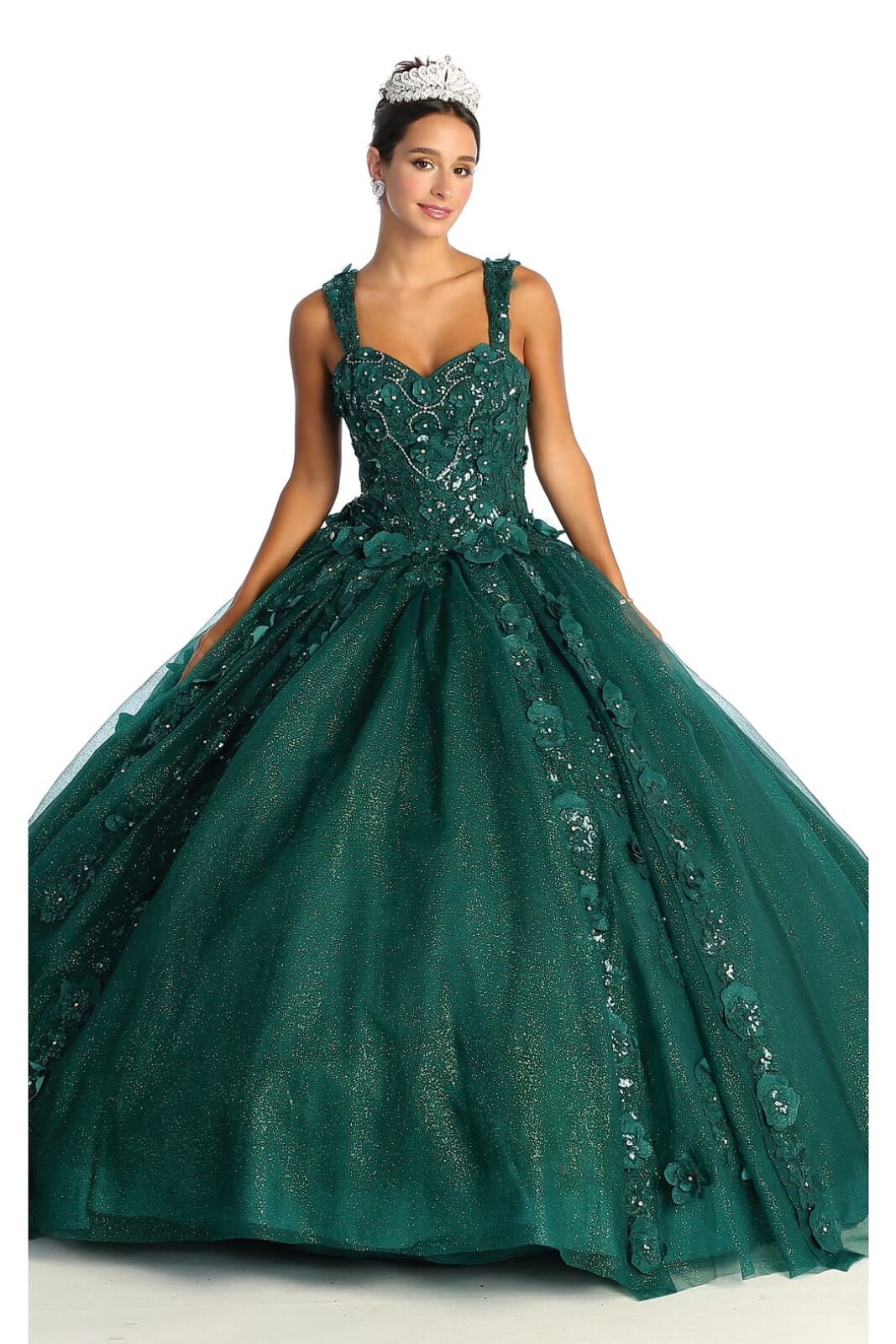 Pre-owned Designer Glitter Quince Dress In Hunter Green, Black, Champagne, Lilac, Red