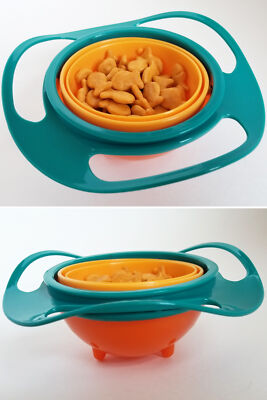 Spill-Resistant Food Bowl For Babies and Toddlers - Blue/Orange 