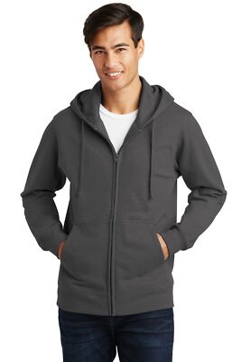 Port & Company Mens Full-Zip Hooded Sweatshirt Fan Favorite Fleece M-PC850ZH