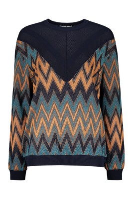 Pre-owned Missoni M  Long Sleeve Crew-neck Sweater In Blue