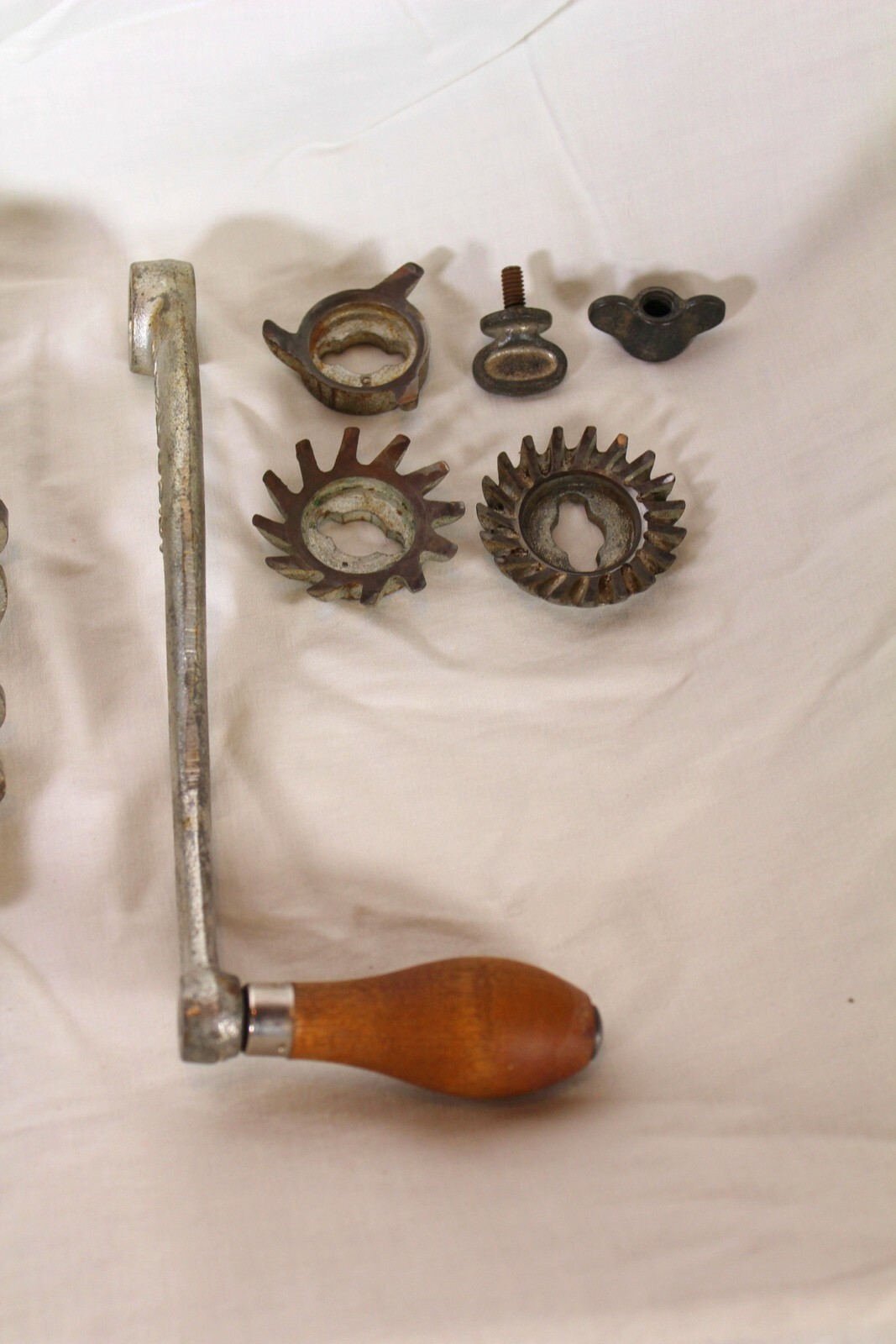 Vintage Universal Cast Iron Tableside Meat Grinder with Wood Handle